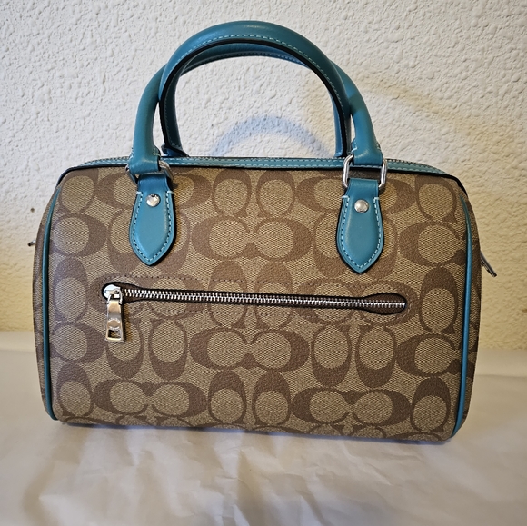 Rowan Satchel In Signature Canvas/Teal with matching wallet - Picture 6 of 9